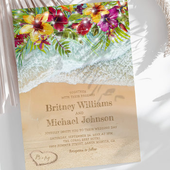 Tropical Summer Beach Wedding Invitation by special_stationery at Zazzle
