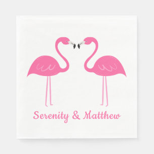 Tropical Summer Beach Wedding Pink Flamingo Napkins