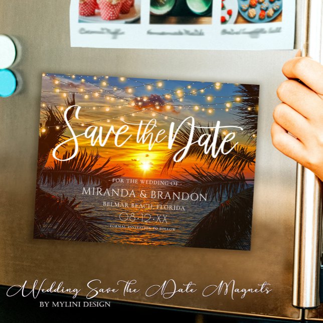 Tropical Summer Beach Wedding Save the Date Magnet (Creator Uploaded)