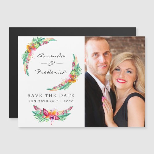 Tropical Summer Beach Wedding Save the Date Magnetic Invitation