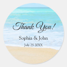 Tropical Summer Beach Wedding Thank You Favor