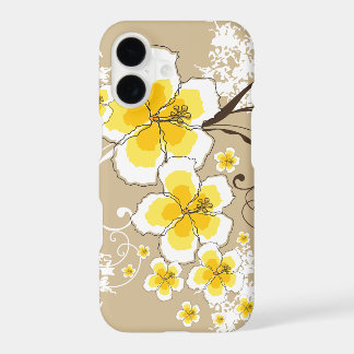 Tropical Summer Beach Yellow Grunge Hibiscus Chic iPhone 17 Case
