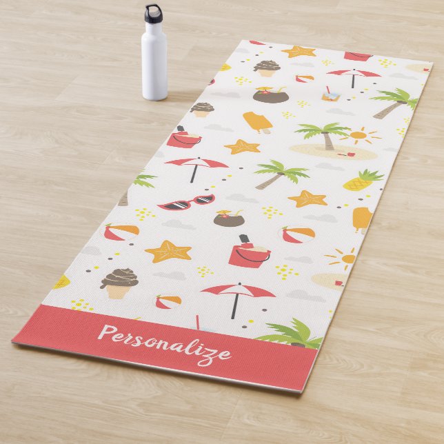 Tropical Summer Beach Zen Yoga Personalized Yoga Mat (In Situ)