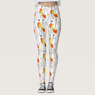 Tropical summer   Beautiful yellow  florals Design Leggings