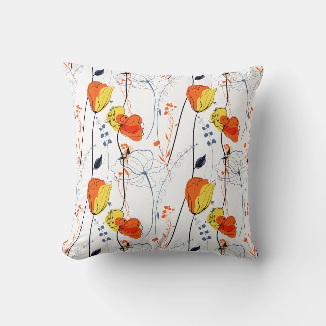 Tropical summer | Beautiful yellow  florals Design Throw Pillow (Front)