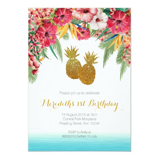 tropical summer birthday invitation zazzle com summer birthday invitation