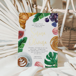 Tropical Summer Bridal Shower Brunch Gold Foil Invitation