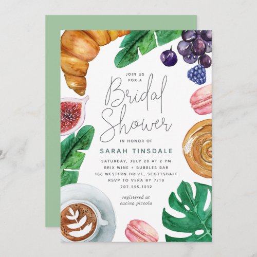 Tropical Summer Bridal Shower Brunch Invitation