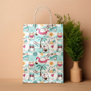Tropical Summer Cats – Cute Beach Vacation Medium Gift Bag