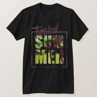 Tropical Summer Chic Graphic Vacation Sun T-Shirt