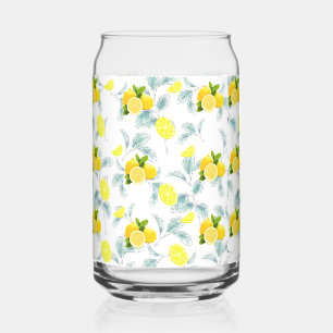 Tropical Summer Citrus fresh orange lemon Slice Can Glass