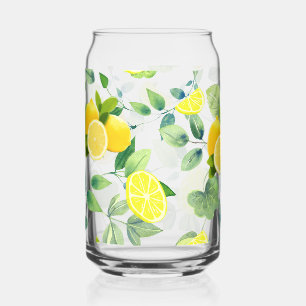 Tropical Summer Citrus fresh orange lemon Slice Can Glass
