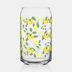 Tropical Summer Citrus fresh orange lemon Slice Can Glass