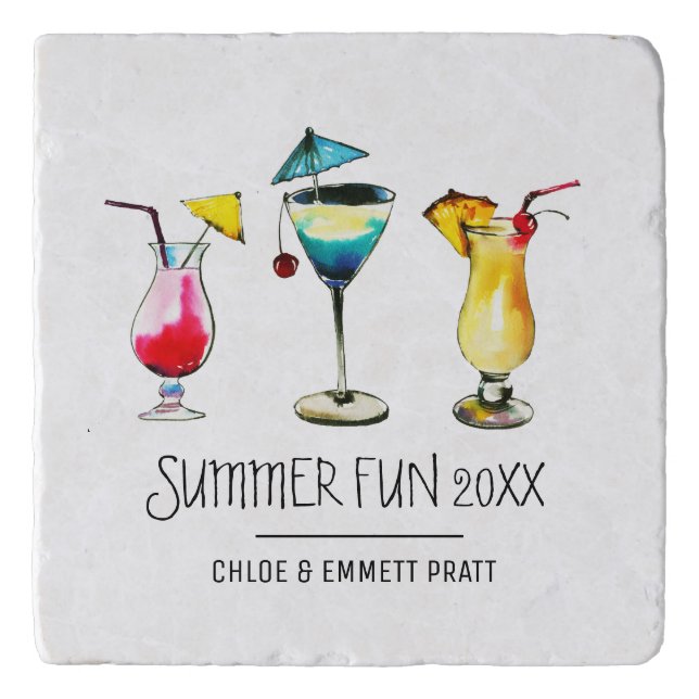 Tropical Summer Cocktail Drink Trivet (Front)