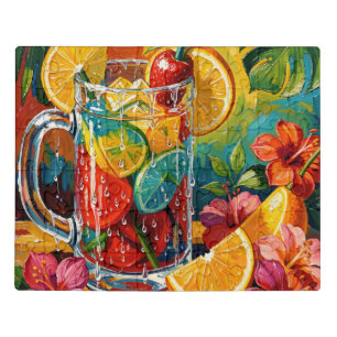 Tropical Summer Cocktail Impasto Oil Painting Jigsaw Puzzle
