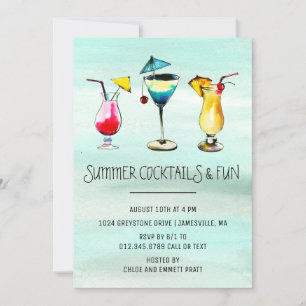Tropical Summer Cocktail Party Invitation