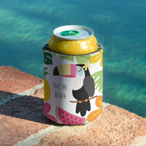 Tropical Summer Colorful Cute Tou the Beach Can Cooler