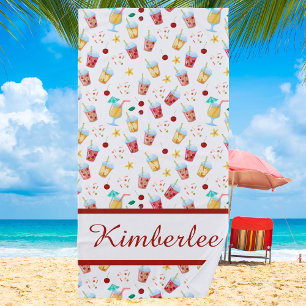 Tropical Summer Colorful Pattern Beach Towel