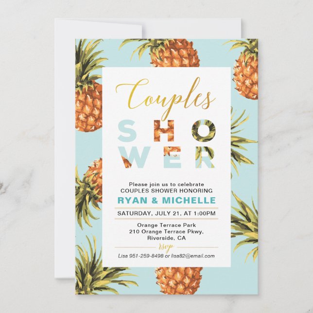 Tropical Summer Couples Wedding Shower Invitation (Front)
