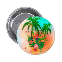 Tropical summer design button