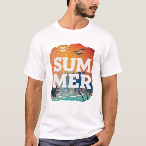 Tropical Summer Exotic Sunset T_Shirt