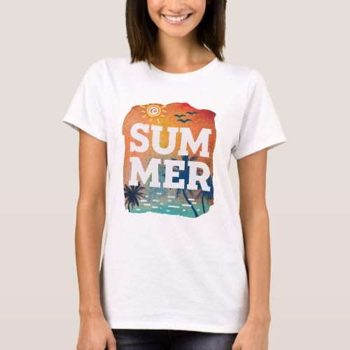 Tropical Summer Exotic Sunset T_Shirt