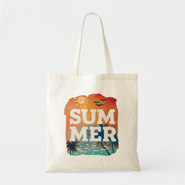 Tropical Summer Exotic Sunset Tote Bag (Front)