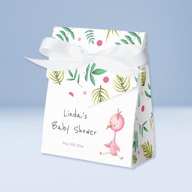 Tropical Summer Flamingo Baby Shower Personalized  Favor Boxes (Creator Uploaded)