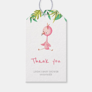 Tropical Summer Flamingo Baby Shower Thank You Gift Tags