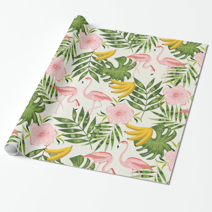 Tropical Summer Flamingo Wrapping Paper