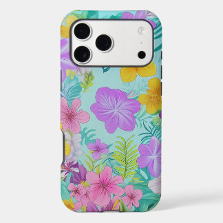 Tropical Summer Floral Pattern - Bright Hibiscus  iPhone 17 Pro Max Case