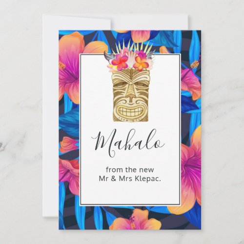 Tropical Summer Floral Thank You Card