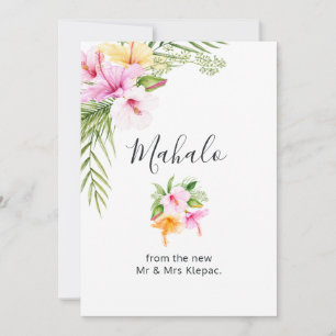Tropical Summer Floral Thank You Card