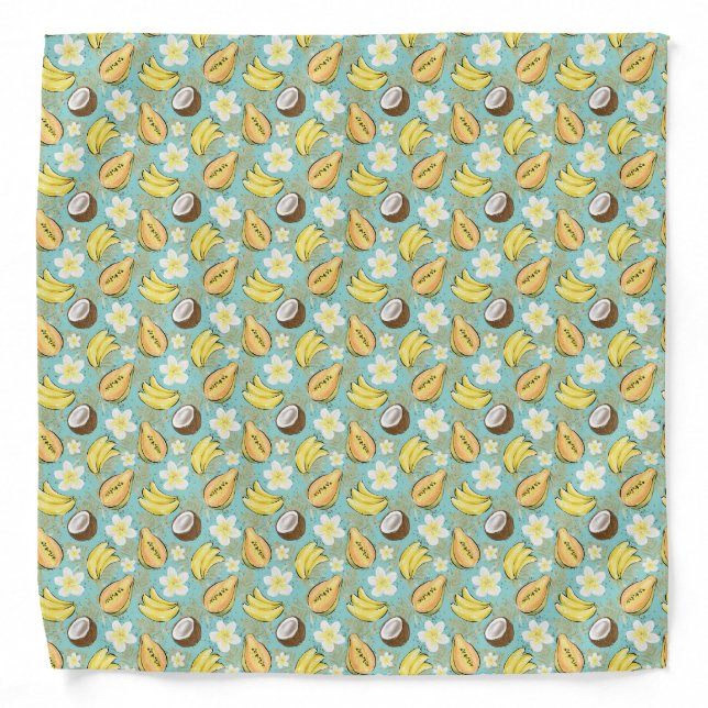 Tropical Summer Fruit Pattern Bandana (Front)