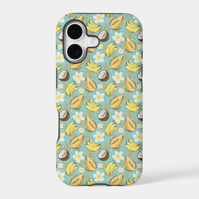 Tropical Summer Fruit Pattern Iphone Case (Back)