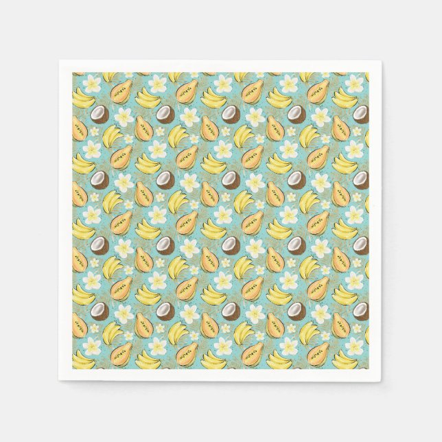 Tropical Summer Fruit Pattern Napkins (Front)