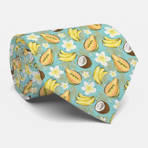 Tropical Summer Fruit Pattern Neck Tie