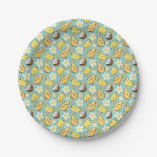 Tropical Summer Fruit Pattern Paper Plates