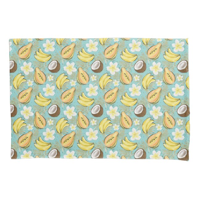Tropical Summer Fruit Pattern Pillow Case (Front)