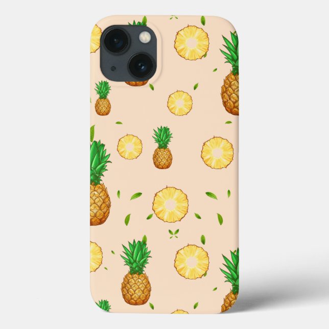 TROPICAL SUMMER FRUIT pineapple Slice pattern Case-Mate iPhone Case (Back)