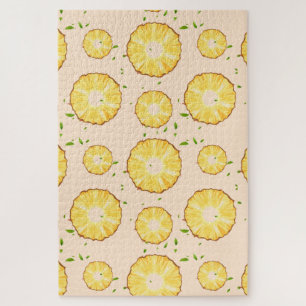 TROPICAL SUMMER FRUIT pineapple Slice pattern Jigsaw Puzzle