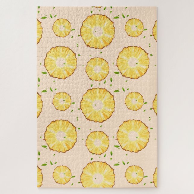 TROPICAL SUMMER FRUIT pineapple Slice pattern Jigsaw Puzzle (Vertical)