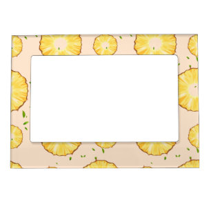 TROPICAL SUMMER FRUIT pineapple Slice pattern Magnetic Frame
