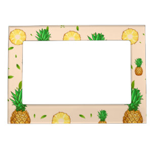 TROPICAL SUMMER FRUIT pineapple Slice pattern Magnetic Frame