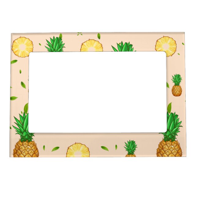 TROPICAL SUMMER FRUIT pineapple Slice pattern Magnetic Frame (Front)