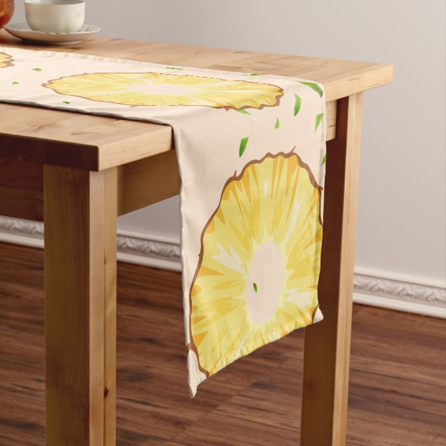 TROPICAL SUMMER FRUIT pineapple Slice pattern Short Table Runner (In Situ)