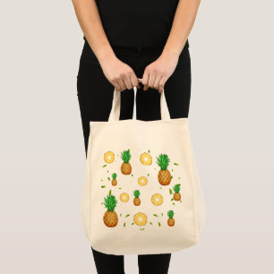 TROPICAL SUMMER FRUIT pineapple Slice pattern Tote Bag