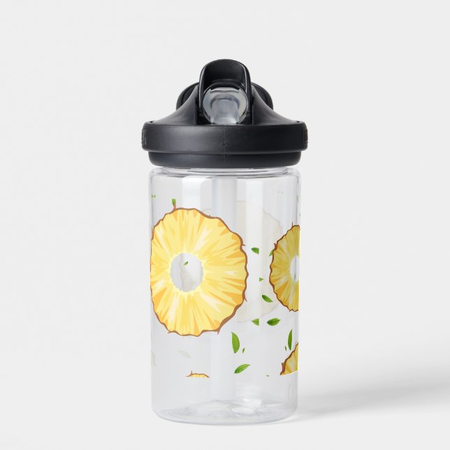 TROPICAL SUMMER FRUIT pineapple Slice  trendy Patt Water Bottle (Front)