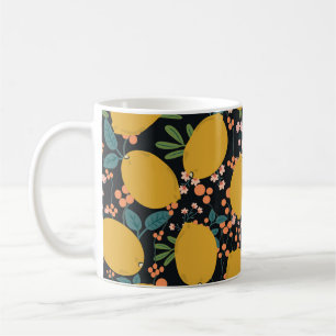 Tropical summer fruit seamless pattern. Citrus tre Coffee Mug