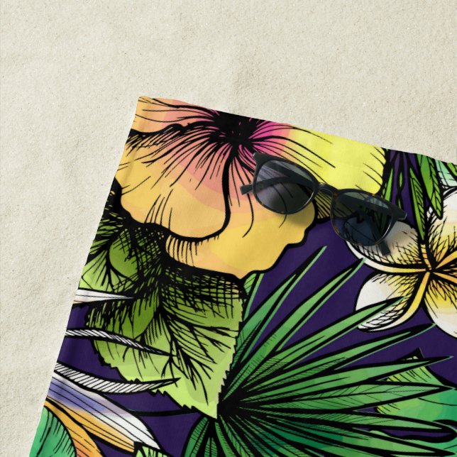 Tropical Summer Fun Beach Towel (In Situ)